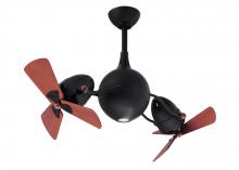 Matthews Fan Company AQ-BK-WD - Acqua 360° rotational 3-speed ceiling fan in matte black finish with solid sustainable mahogany w