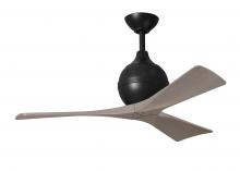 Matthews Fan Company IR3-BK-GA-42 - Irene-3 three-blade paddle fan in Matte Black finish with 42" gray ash tone blades.