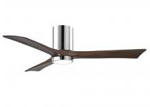 Matthews Fan Company IR3HLK-CR-WA-52 - Irene-3HLK three-blade flush mount paddle fan in Polished Chrome finish with 52” solid walnut to