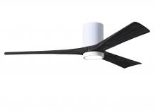 Matthews Fan Company IR3HLK-WH-BK-60 - Irene-3HLK three-blade flush mount paddle fan in Gloss White finish with 60” solid matte black w