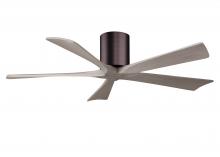 Matthews Fan Company IR5H-BB-GA-52 - Irene-5H three-blade flush mount paddle fan in Brushed Bronze finish with 52” Gray Ash tone blad