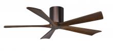 Matthews Fan Company IR5H-BB-WA-52 - Irene-5H five-blade flush mount paddle fan in Brushed Bronze finish with 52” solid walnut tone b