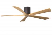 Matthews Fan Company IR5H-TB-LM-60 - Irene-5H three-blade flush mount paddle fan in Textured Bronze finish with 60” Light Maple tone