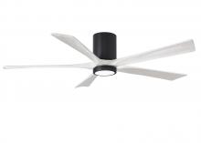 Matthews Fan Company IR5HLK-BK-MWH-60 - IR5HLK five-blade flush mount paddle fan in Matte Black finish with 60” solid matte white wood b