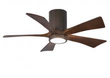 Matthews Fan Company IR5HLK-TB-WA-42 - IR5HLK five-blade flush mount paddle fan in Textured Bronze finish with 42” solid walnut tone bl