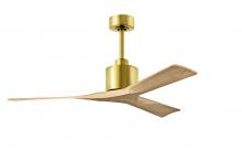 Matthews Fan Company NK-BRBR-LM-52 - Nan 6-speed ceiling fan in Brushed Brass finish with 52” solid light maple tone wood blades