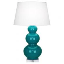 Robert Abbey A363X - Peacock Triple Gourd Table Lamp