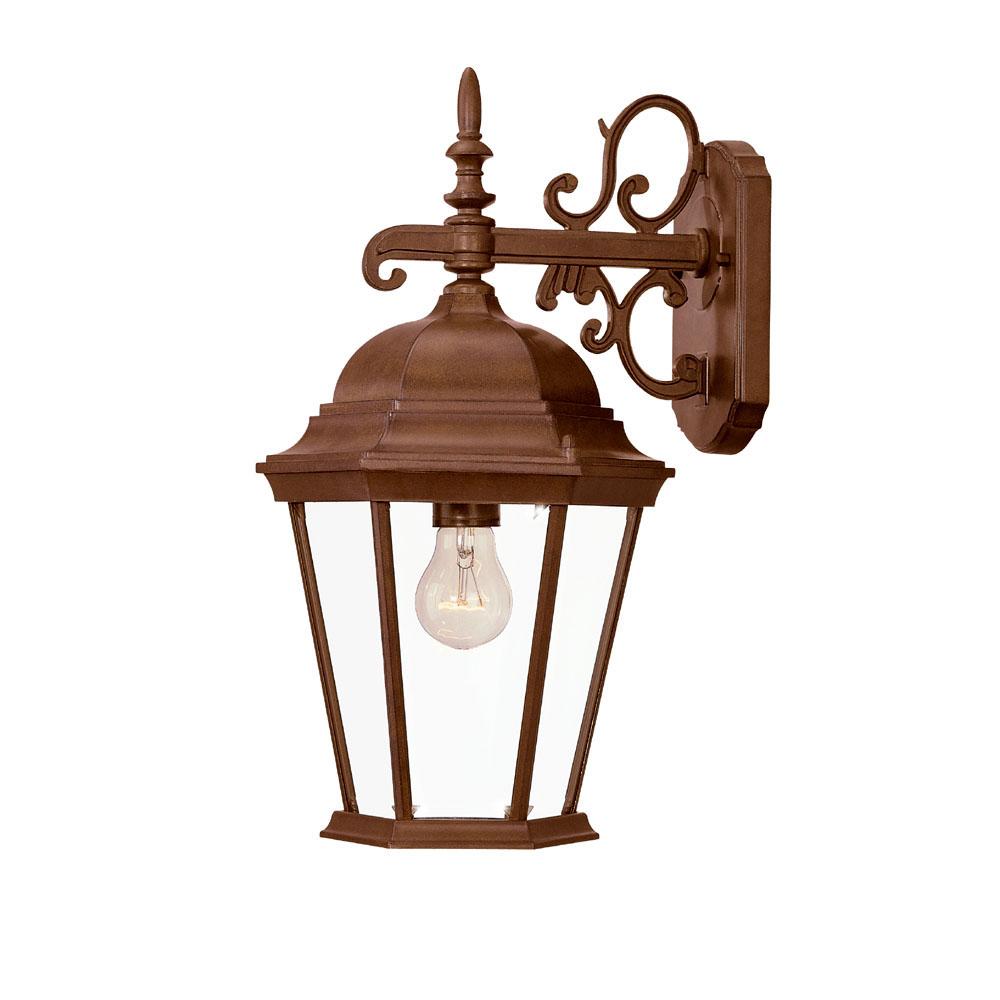 Richmond Collection Wall-Mount 1-Light Outdoor Burled Walnut Light Fixture