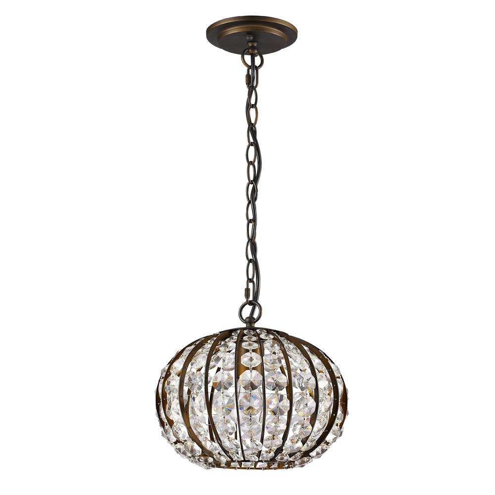 Olivia Indoor 1-Light Pendant W/Crystal In Oil Rubbed Bronze