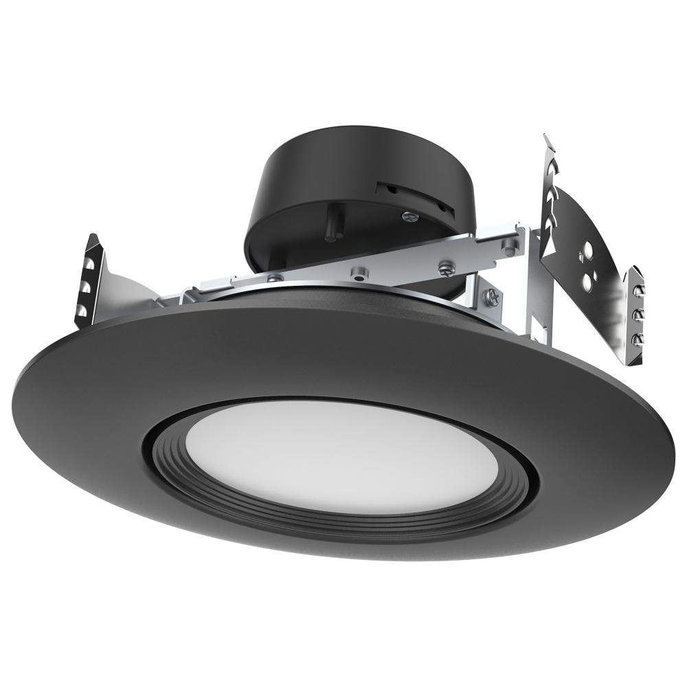 10.5 Watt; LED Retrofit Downlight; Gimbaled; 120 Volt; CCT Selectable; Black Finish