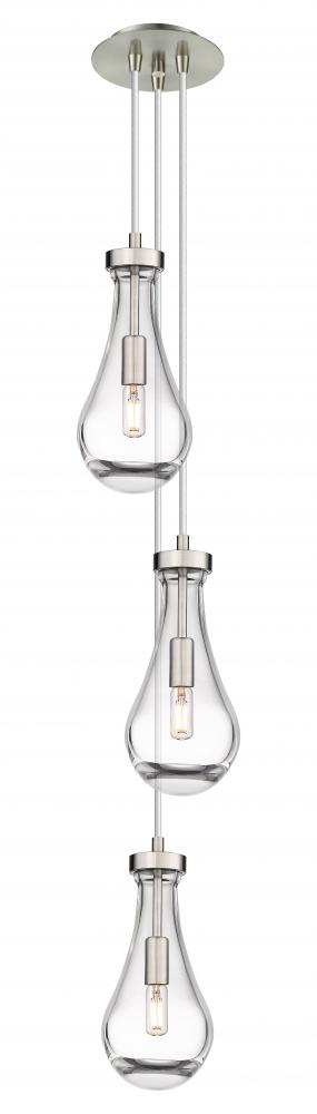 Owego - 3 Light - 7 inch - Brushed Satin Nickel - Multi Pendant