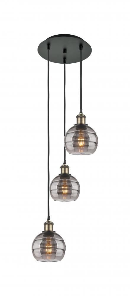 Rochester - 3 Light - 12 inch - Black Antique Brass - Cord Hung - Multi Pendant