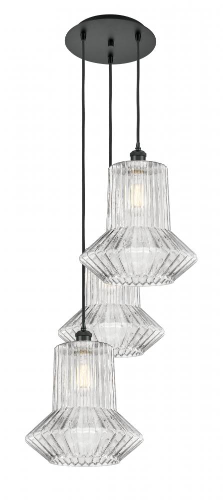 Springwater - 3 Light - 19 inch - Matte Black - Cord Hung - Multi Pendant