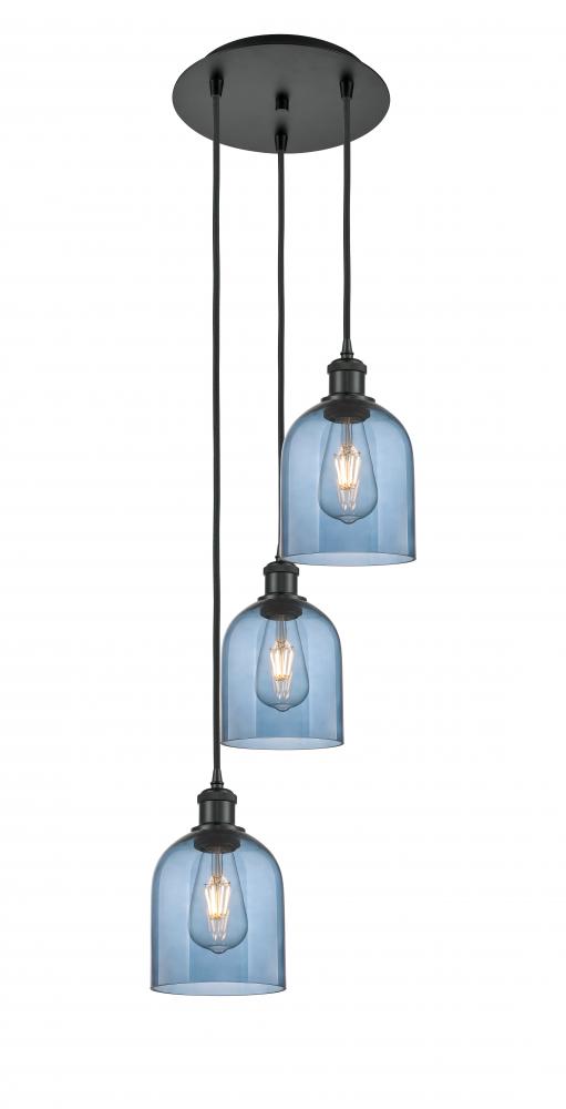 Bella - 3 Light - 12 inch - Matte Black - Cord hung - Multi Pendant