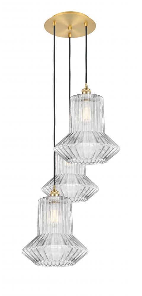 Springwater - 3 Light - 19 inch - Satin Gold - Cord Hung - Multi Pendant