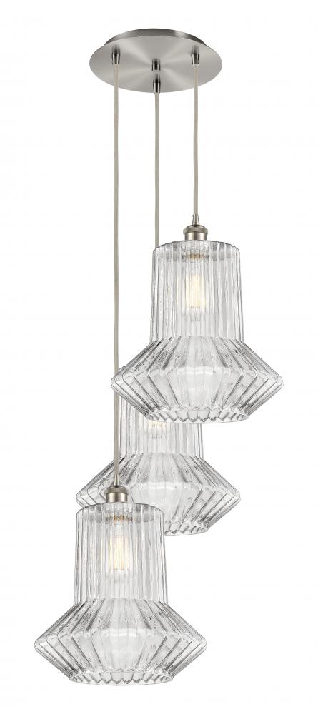 Springwater - 3 Light - 19 inch - Brushed Satin Nickel - Cord Hung - Multi Pendant