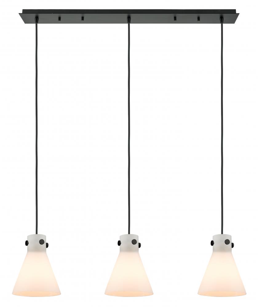 Newton Cone - 3 Light - 40 inch - Matte Black - Linear Pendant