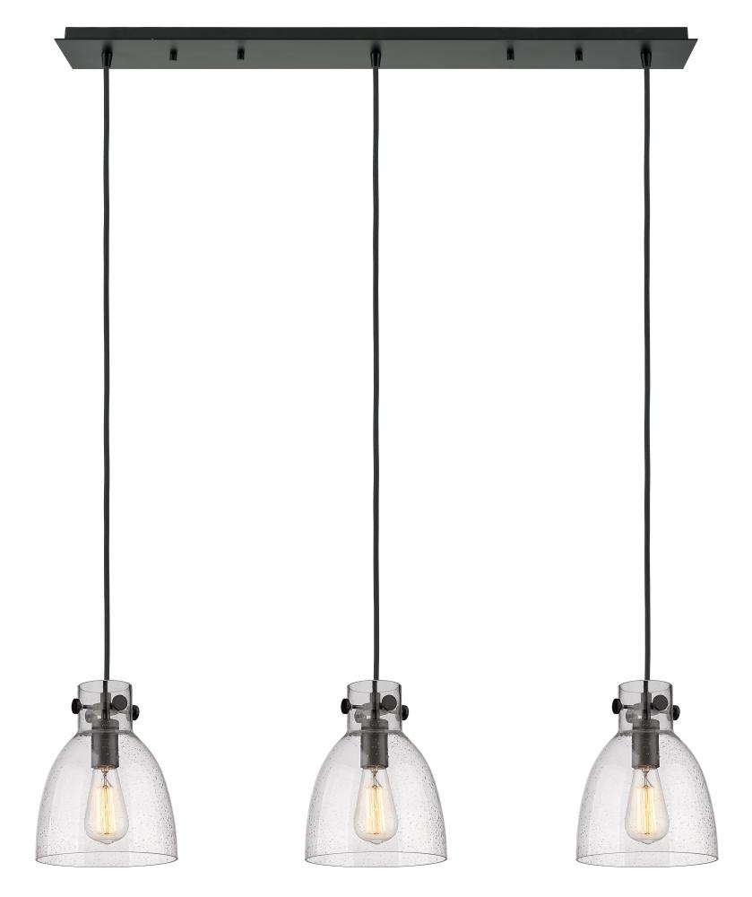 Newton Bell - 3 Light - 40 inch - Matte Black - Linear Pendant