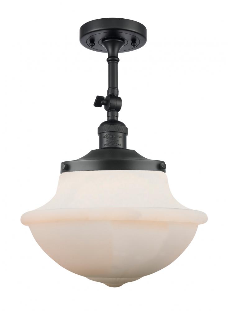 Oxford - 1 Light - 12 inch - Matte Black - Semi-Flush Mount