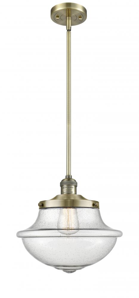 Oxford - 1 Light - 12 inch - Antique Brass - Stem Hung - Mini Pendant