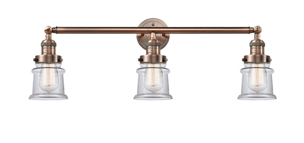 Canton - 3 Light - 30 inch - Antique Copper - Bath Vanity Light