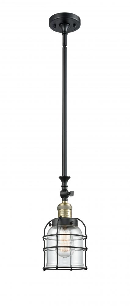 Bell Cage - 1 Light - 6 inch - Black Antique Brass - Stem Hung - Mini Pendant