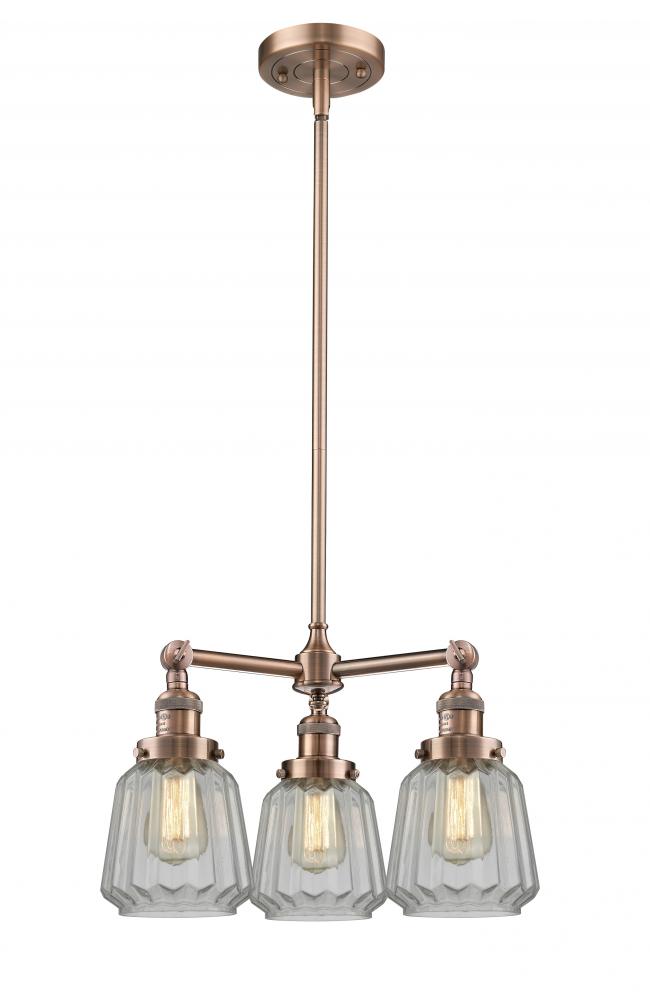 Chatham - 3 Light - 24 inch - Antique Copper - Stem Hung - Chandelier