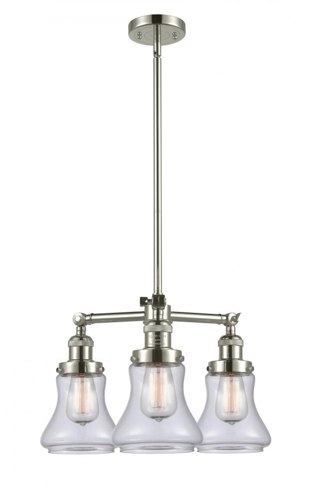 Bellmont - 3 Light - 18 inch - Polished Nickel - Stem Hung - Chandelier