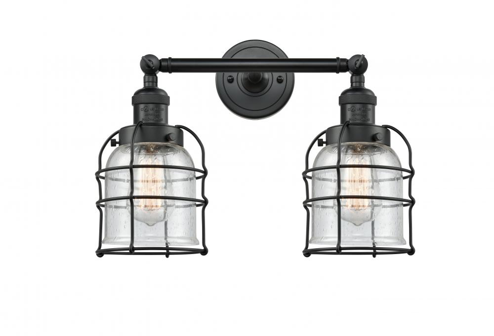 Bell Cage - 2 Light - 16 inch - Matte Black - Bath Vanity Light