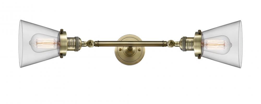 Cone - 2 Light - 6 inch - Antique Brass - Bath Vanity Light