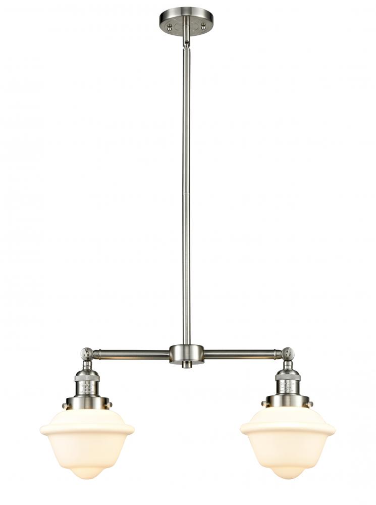 Oxford - 2 Light - 24 inch - Brushed Satin Nickel - Stem Hung - Island Light