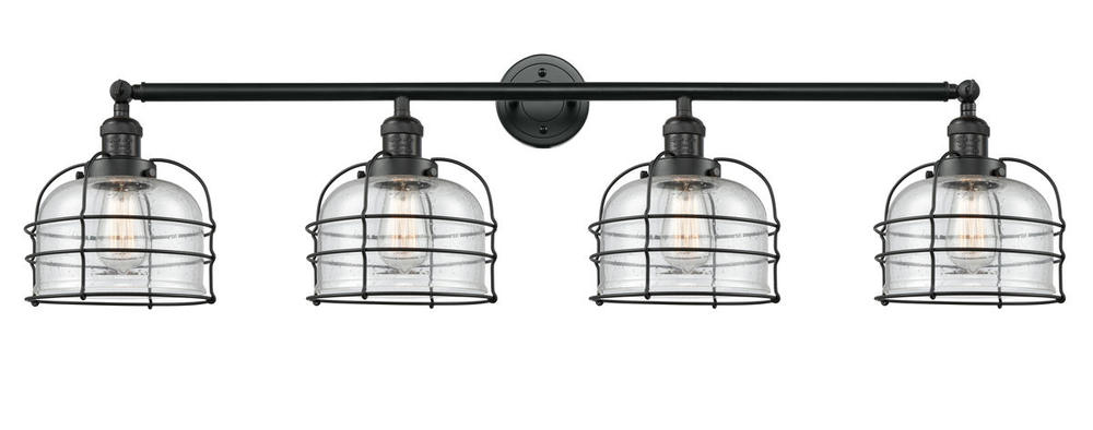 Bell Cage - 4 Light - 44 inch - Matte Black - Bath Vanity Light