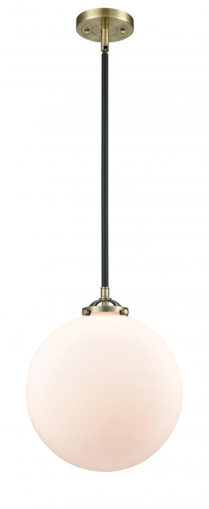 Beacon - 1 Light - 12 inch - Black Polished Nickel - Cord hung - Mini Pendant