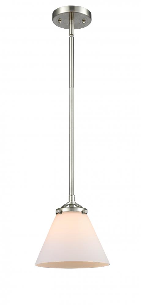 Cone - 1 Light - 8 inch - Brushed Satin Nickel - Cord hung - Mini Pendant