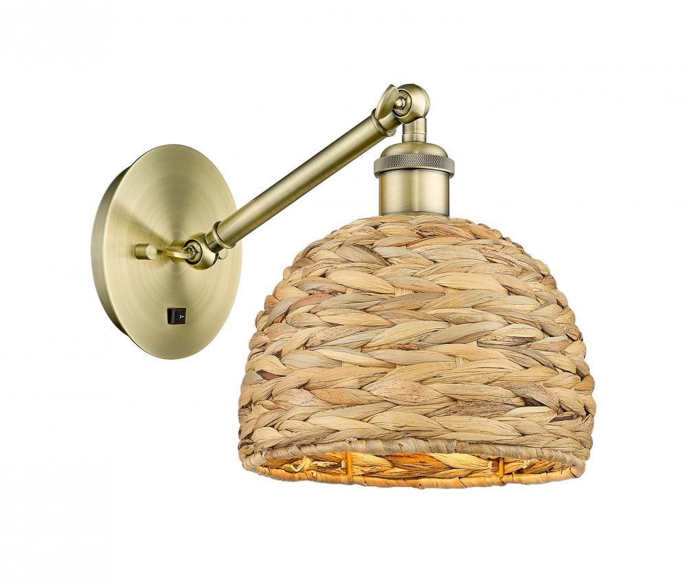 Woven Rattan - 1 Light - 8 inch - Polished Nickel - Sconce