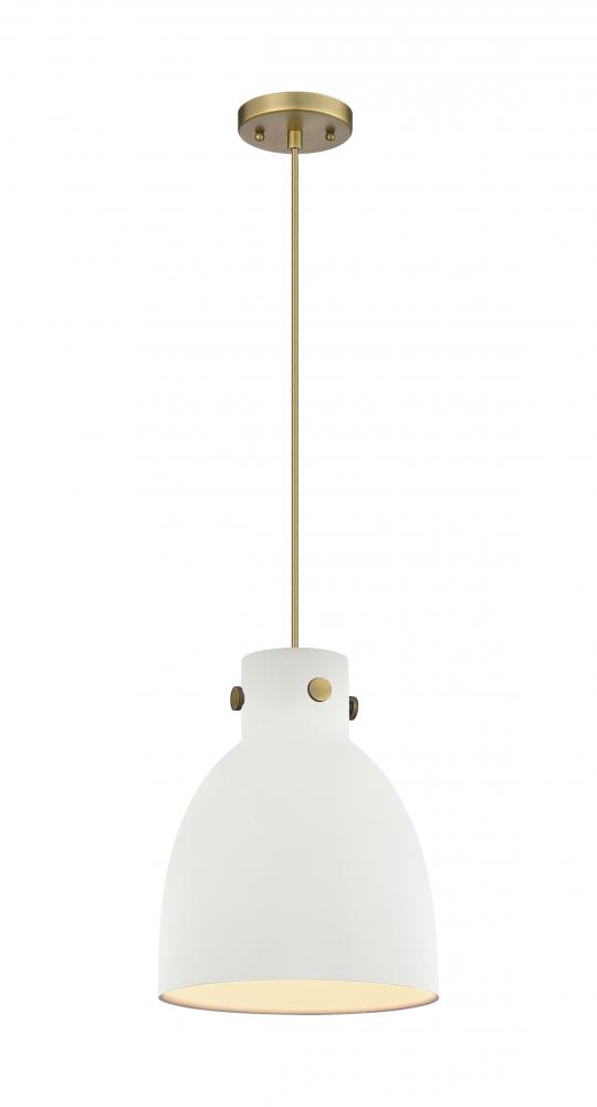 Newton Bell - 1 Light - 10 inch - Polished Nickel - Cord hung - Pendant