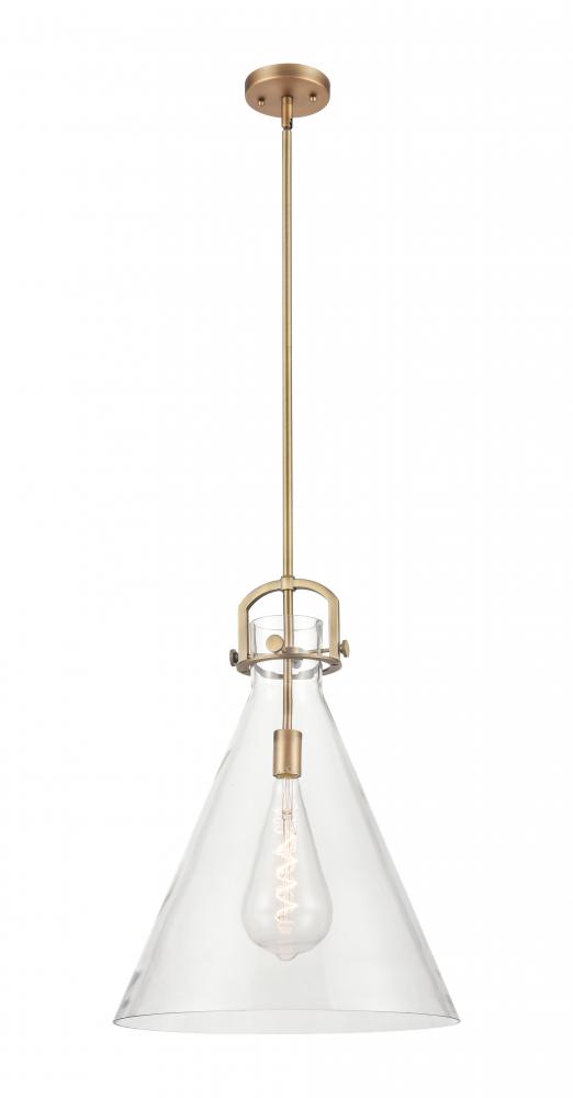 Newton Cone - 1 Light - 18 inch - Brushed Brass - Pendant