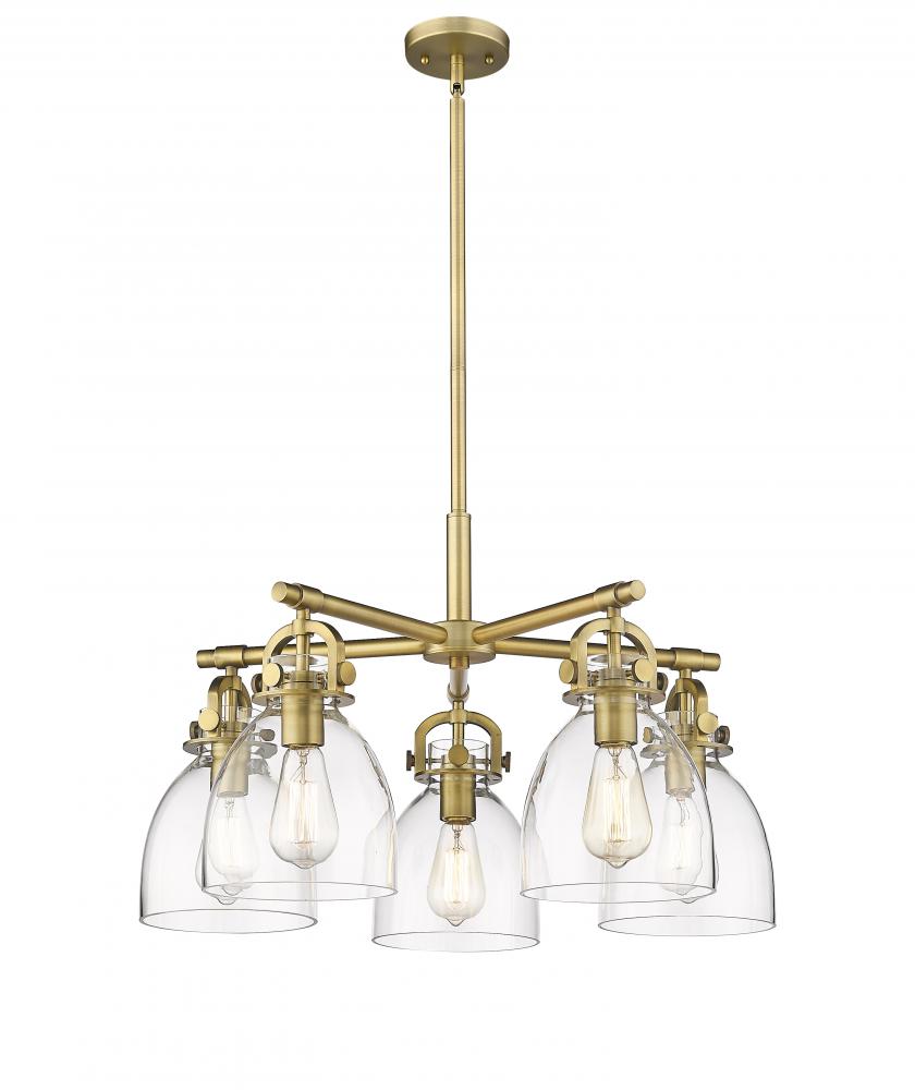 Newton Bell - 5 Light - 26 inch - Brushed Brass - Chandelier