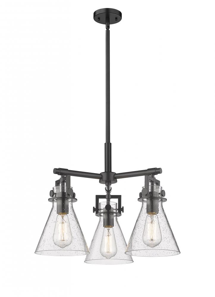 Newton Cone - 3 Light - 21 inch - Matte Black - Pendant