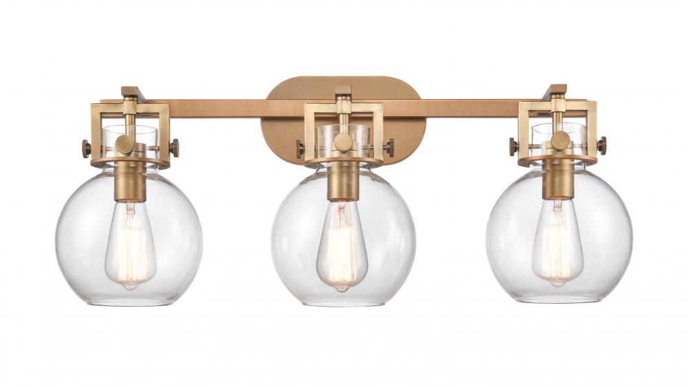 Newton Sphere - 3 Light - 27 inch - Polished Nickel - Bath Vanity Light