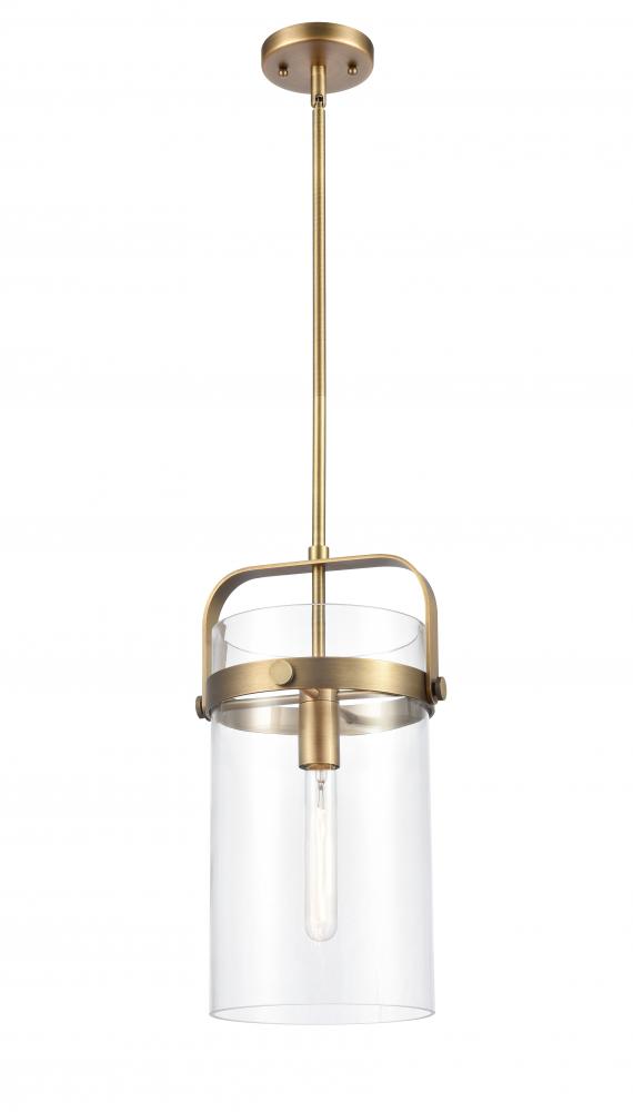 Pilaster - 1 Light - 8 inch Glass - Brushed Brass - Pendant