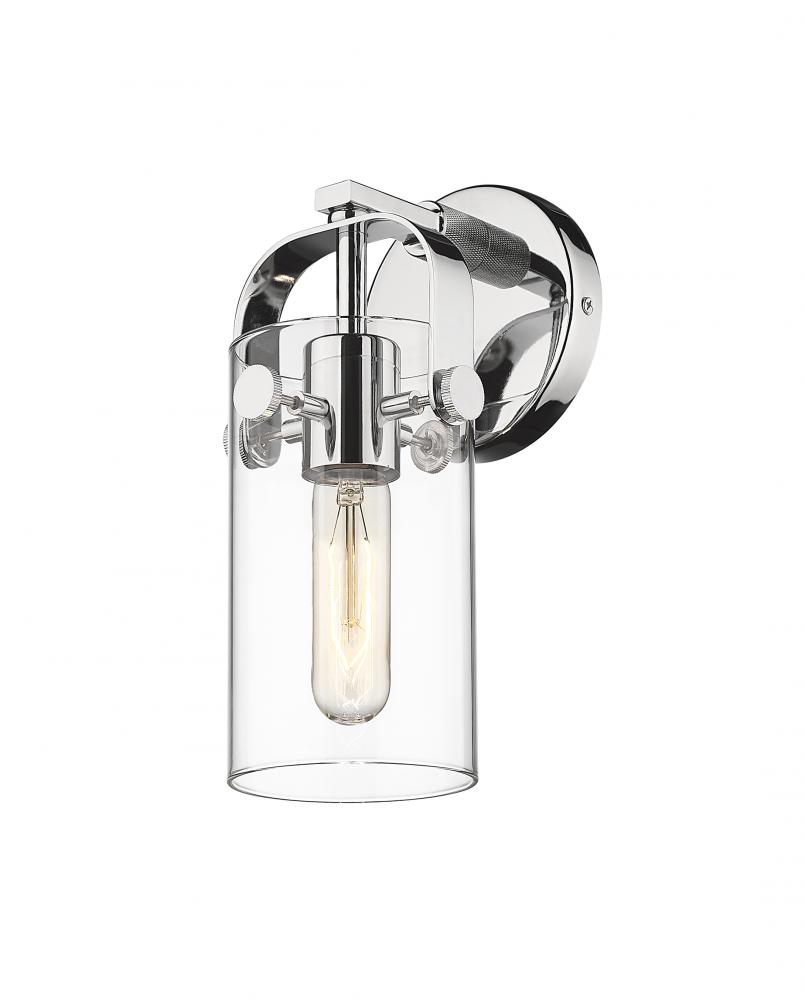 Pilaster II Cylinder - 1 Light - 7 inch Long Glass - Polished Chrome - Sconce