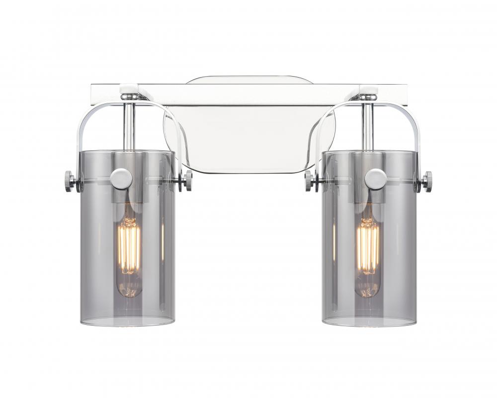 Pilaster II Cylinder - 2 Light - 15 inch - Polished Chrome - Bath Vanity Light