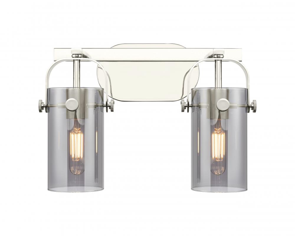 Pilaster II Cylinder - 2 Light - 15 inch - Polished Nickel - Bath Vanity Light