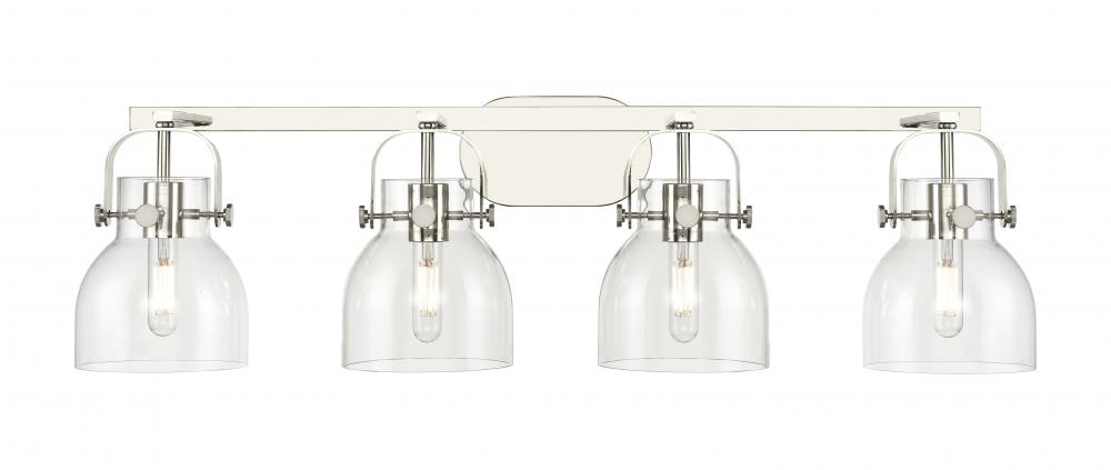 Pilaster II Bell - 4 Light - 37 inch - Polished Nickel - Bath Vanity Light