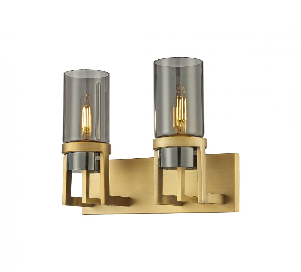 Utopia - 2 Light - 15 inch - Brushed Brass - Bath Vanity Light