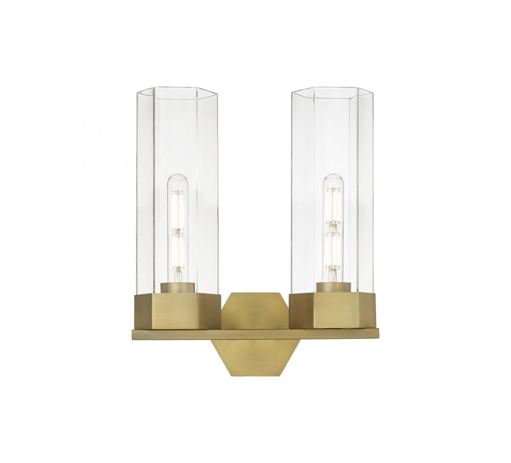 Claverack - 2 Light - 13 inch - Brushed Brass - Bath Vanity Light