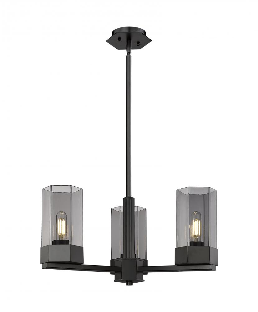 Claverack - 3 Light - 22 inch - Matte Black - Pendant