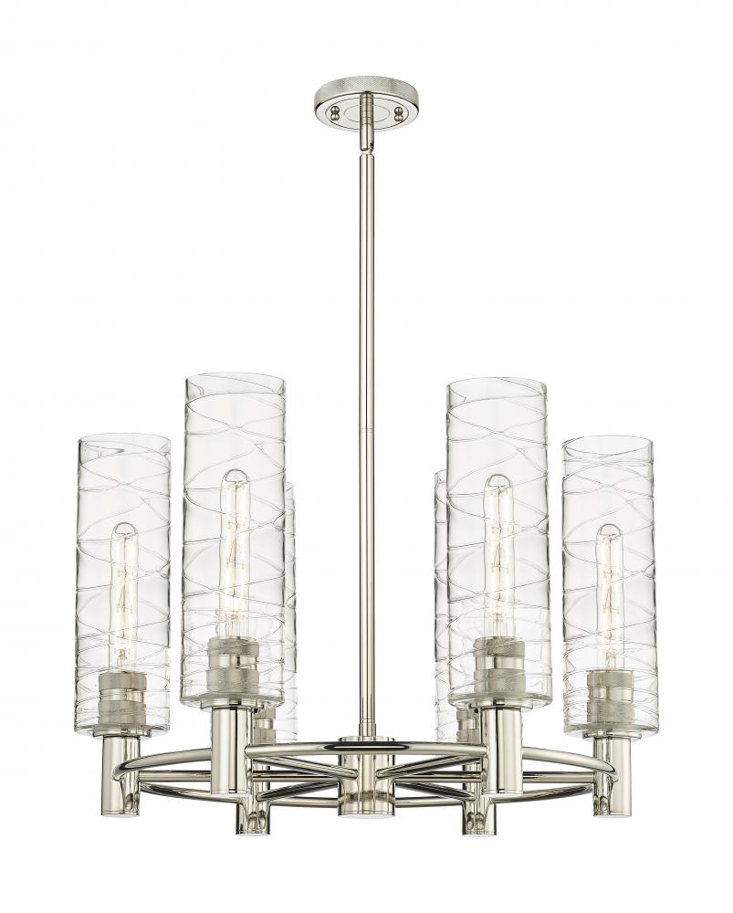 Crown Point - 6 Light - 24 inch - Polished Nickel - Chandelier