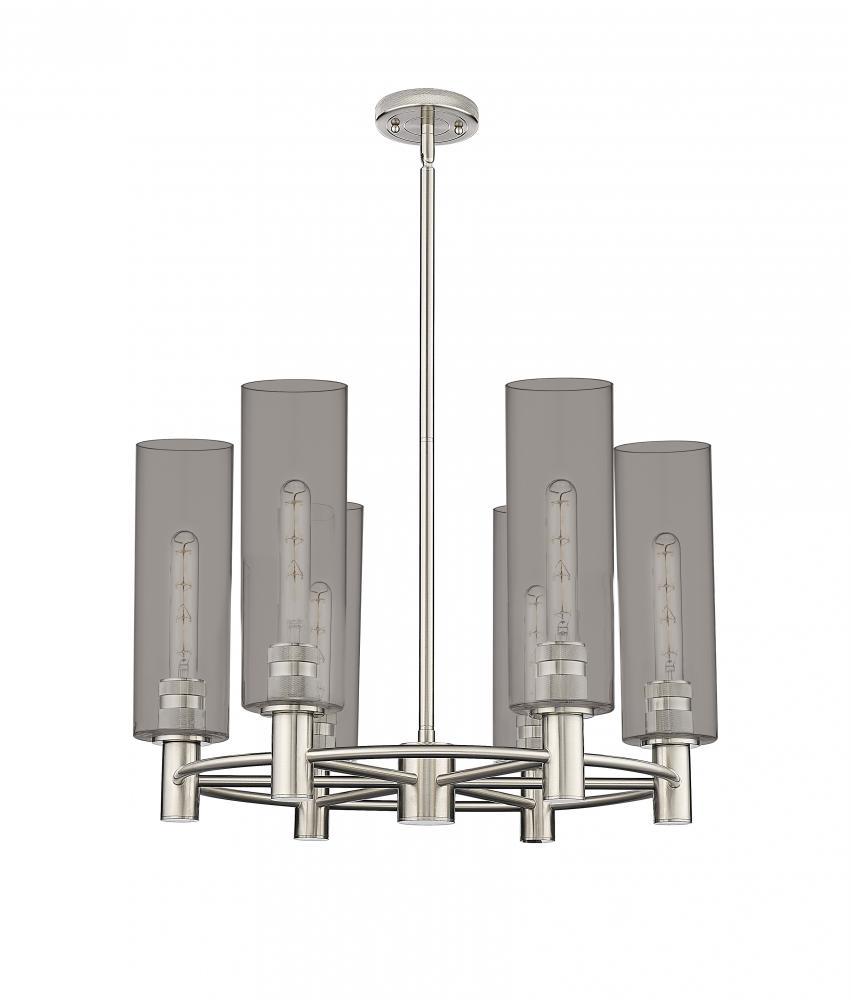 Crown Point - 6 Light - 24 inch - Polished Nickel - Chandelier